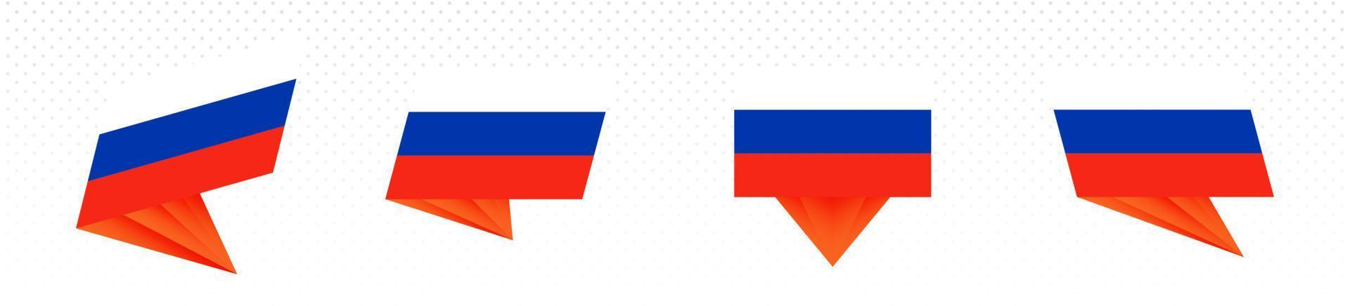 Flag of Russia in modern abstract design, flag set. vector