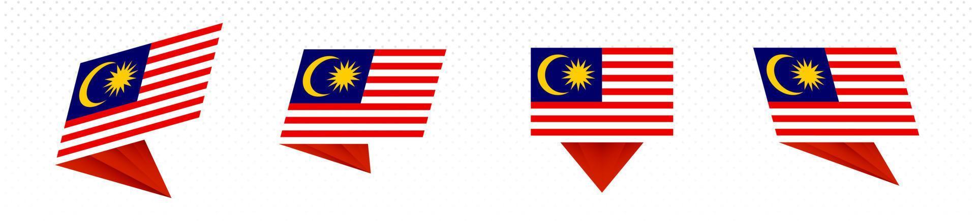 bandera de malasia en diseño abstracto moderno, juego de banderas. vector