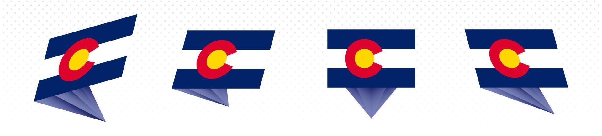 Flag of Colorado US State in modern abstract design, flag set. vector