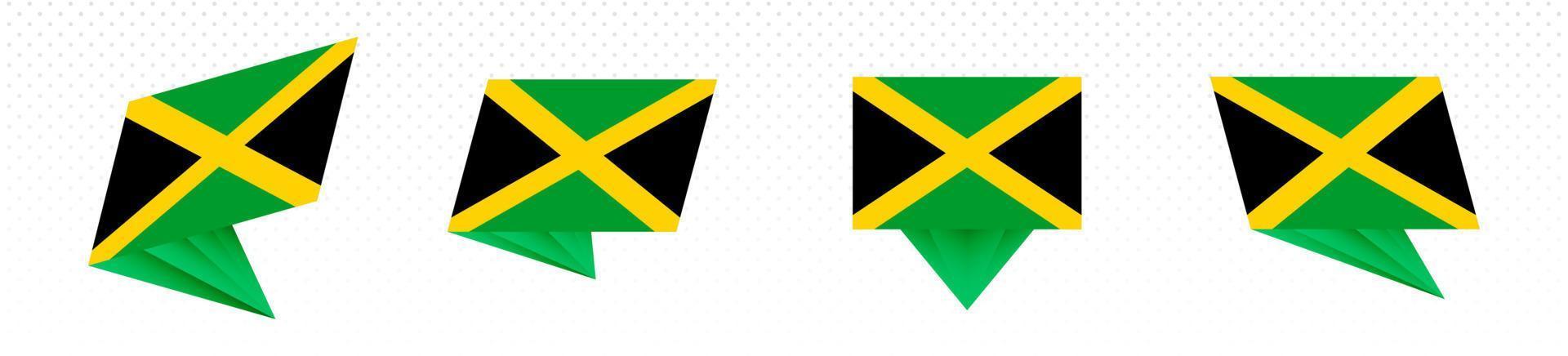 Flag of Jamaica in modern abstract design, flag set. vector