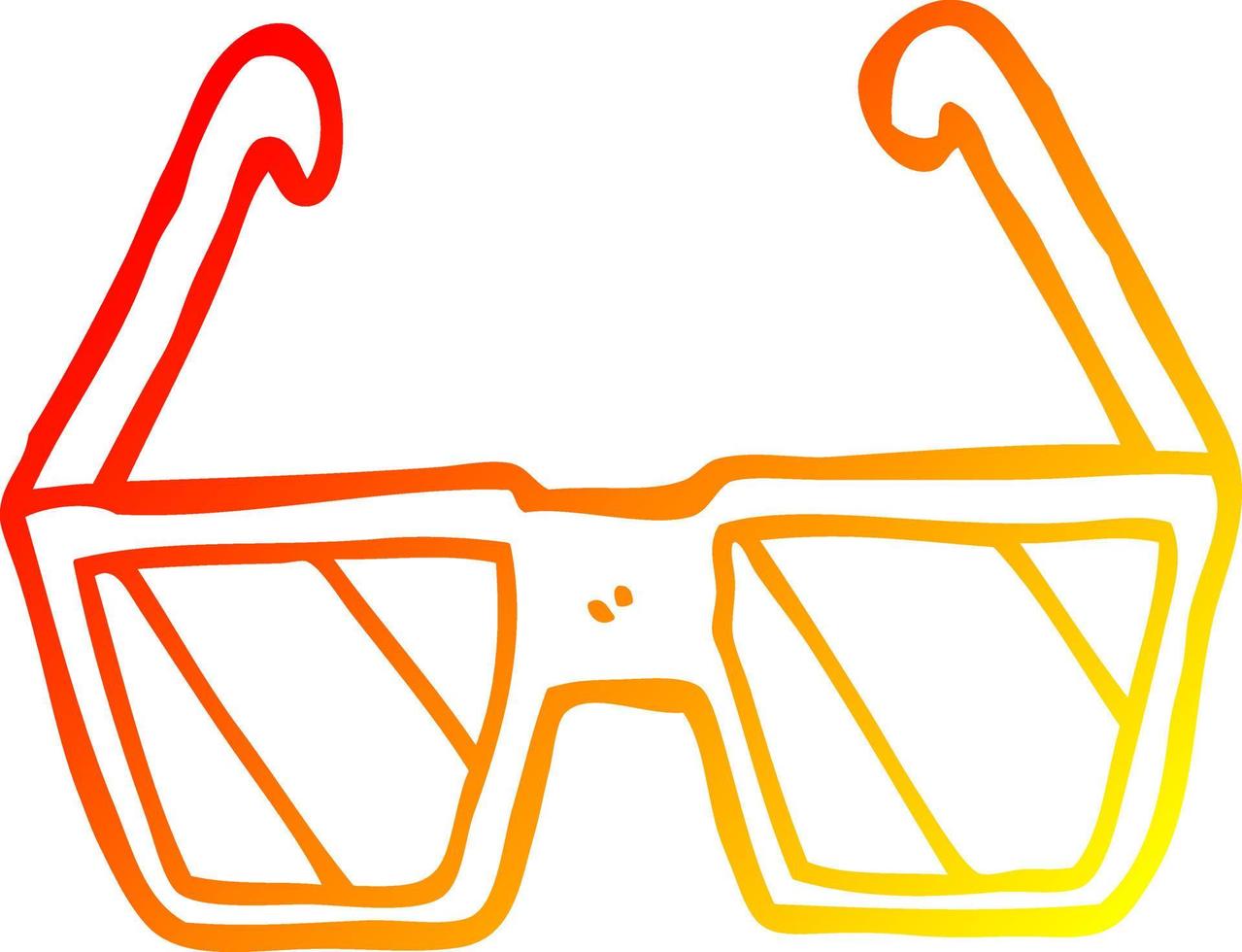 warm gradient line drawing cartoon glasses vector