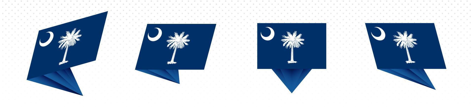 Flag of South Carolina US State in modern abstract design, flag set. vector