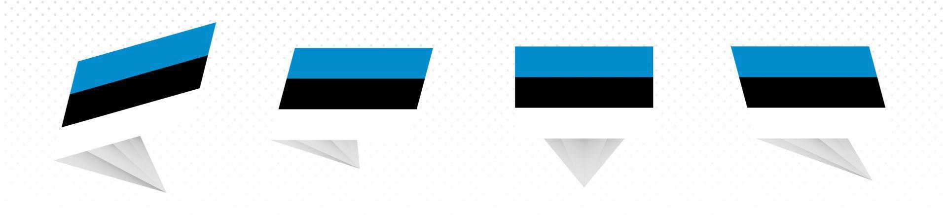 Flag of Estonia in modern abstract design, flag set. vector