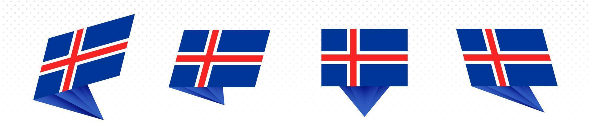 bandera de islandia en diseño abstracto moderno, juego de banderas. vector