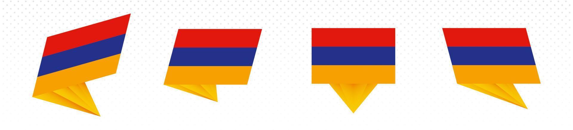 bandera de armenia en diseño abstracto moderno, juego de banderas. vector