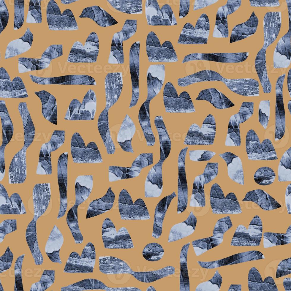 abstract seamless pattern of paint stains boho shapes photo