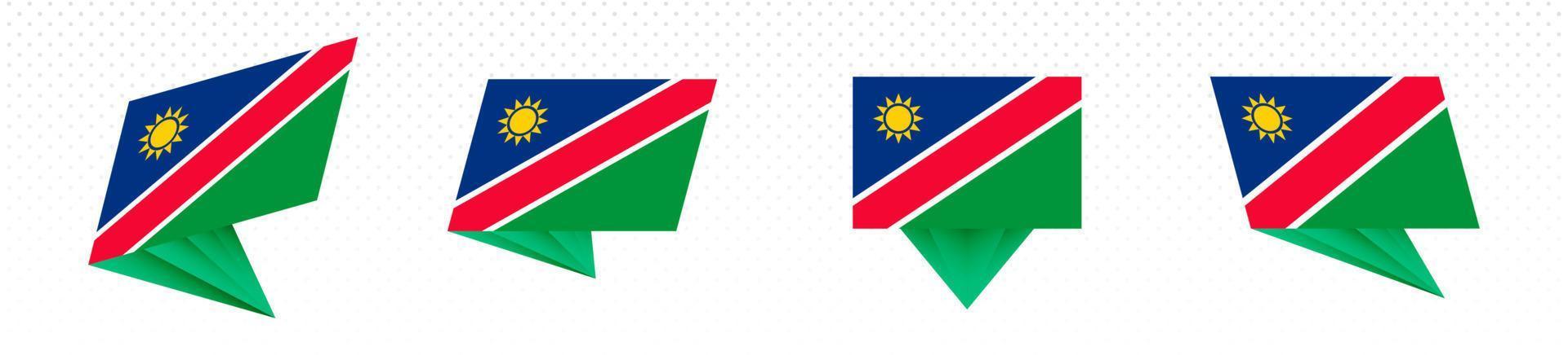 Flag of Namibia in modern abstract design, flag set. vector