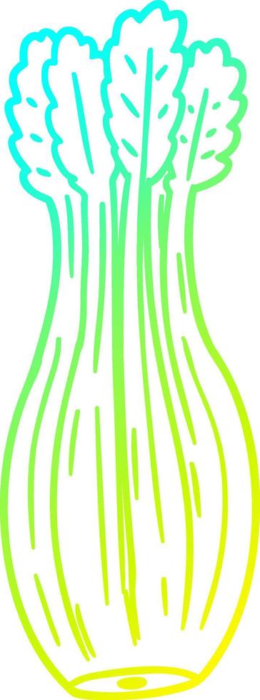 cold gradient line drawing cartoon vegetable vector