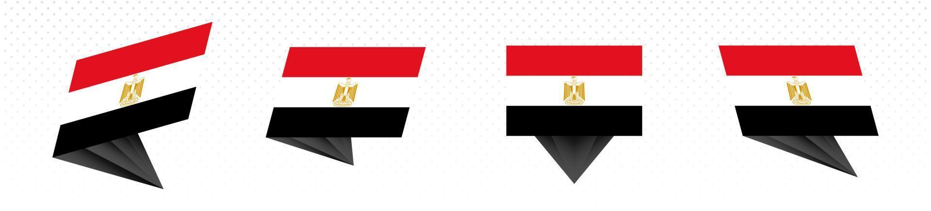 Flag of Egypt in modern abstract design, flag set. vector