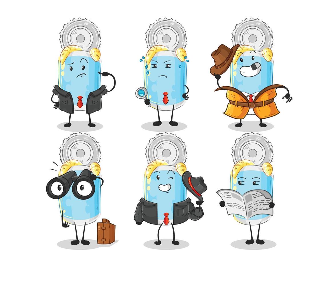 canned fish cartoon vector