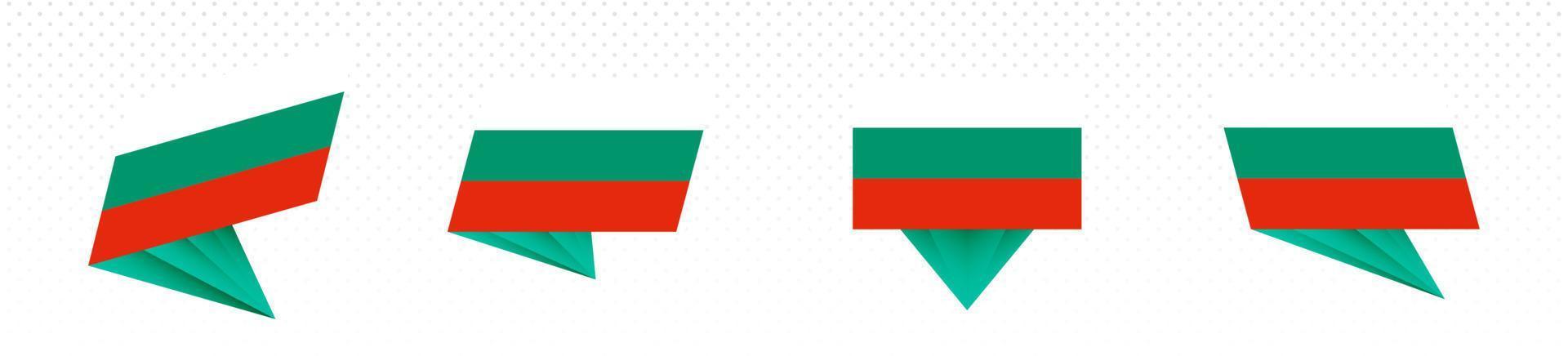 Flag of Bulgaria in modern abstract design, flag set. vector