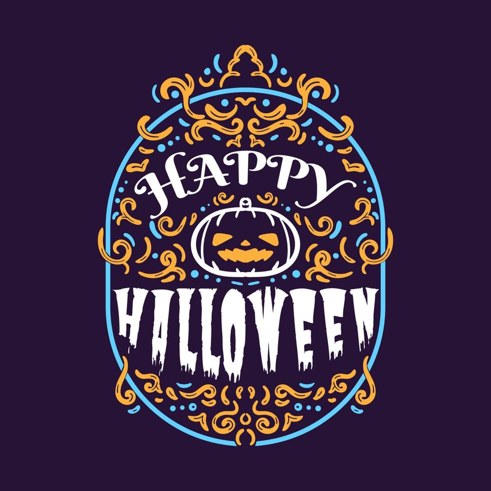 Happy Halloween lettering vector