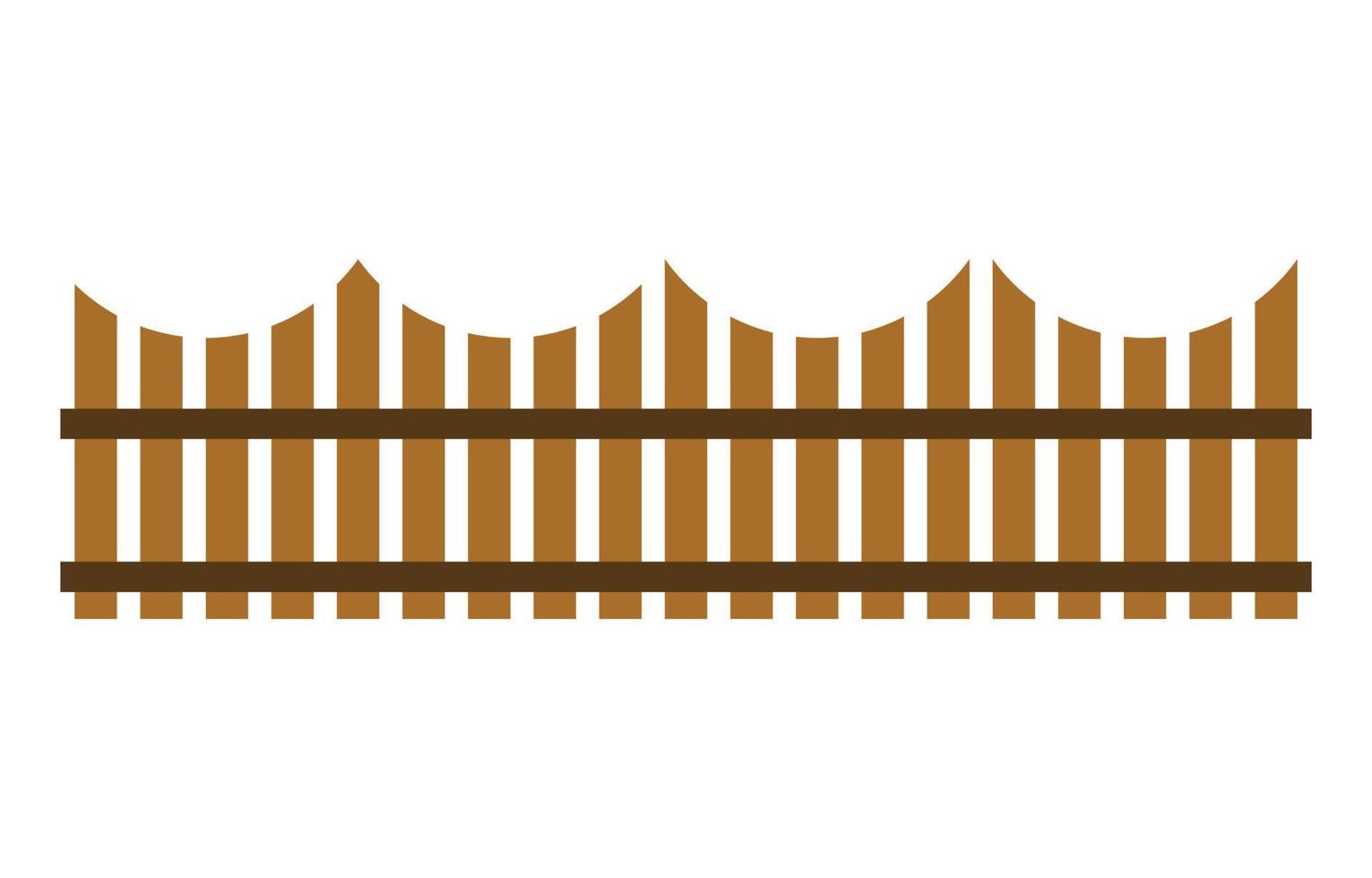 Brown wooden fence vector. Isolated on white background. Home decoration accessories illustration. House fence. vector