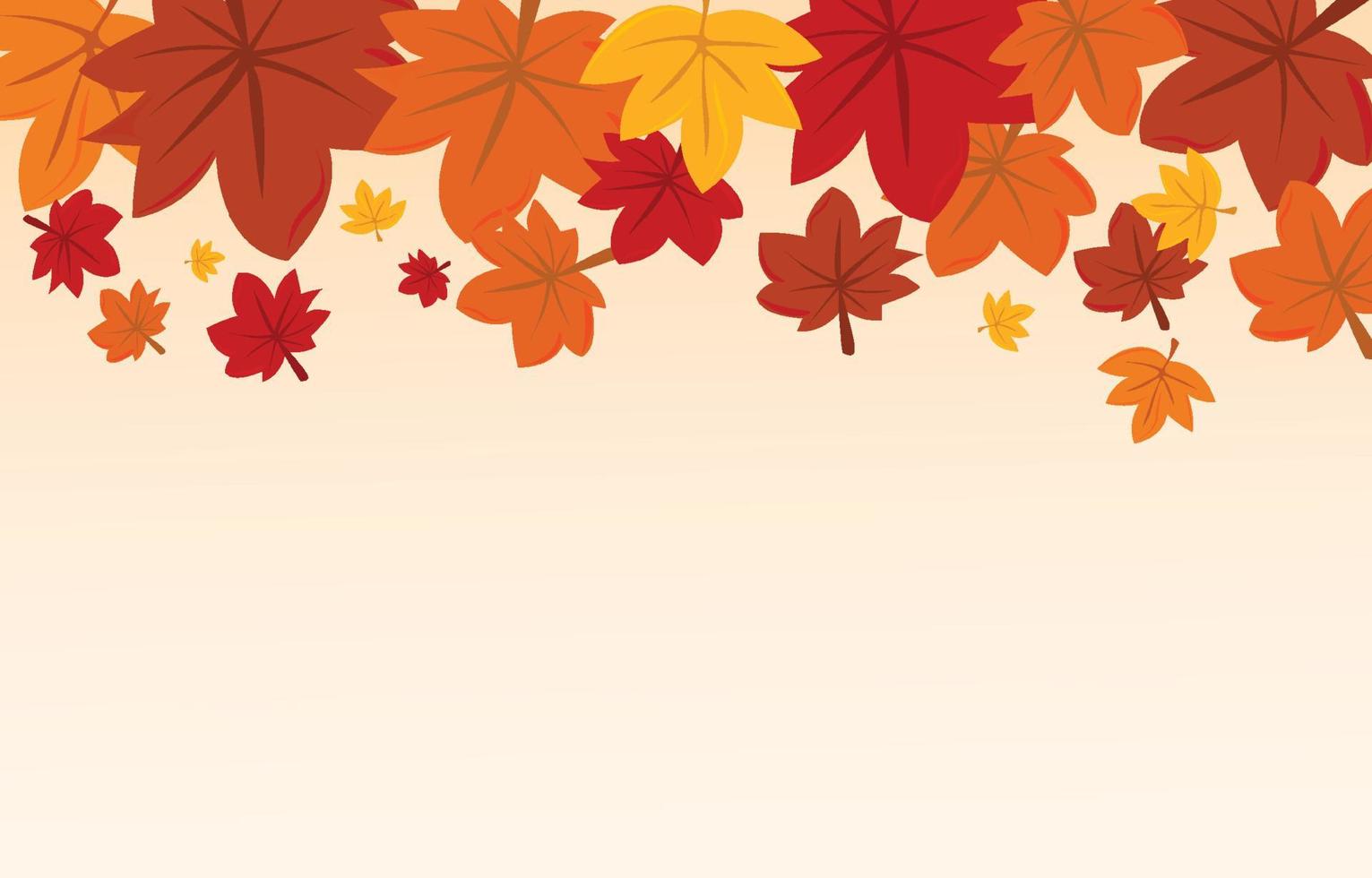 Autumn background with leaves golden yellow. fall concept,For wallpaper, postcards, greeting cards, website pages, banners, online sales. Vector illustration