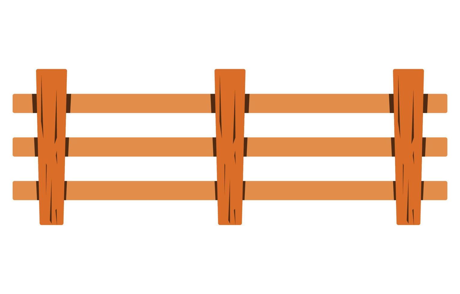 Brown wooden fence vector. Isolated on white background. Home
