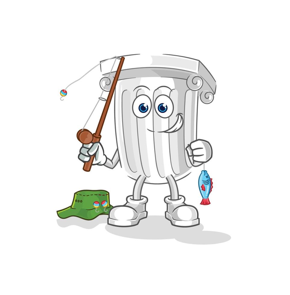 roman pillar cartoon character vector