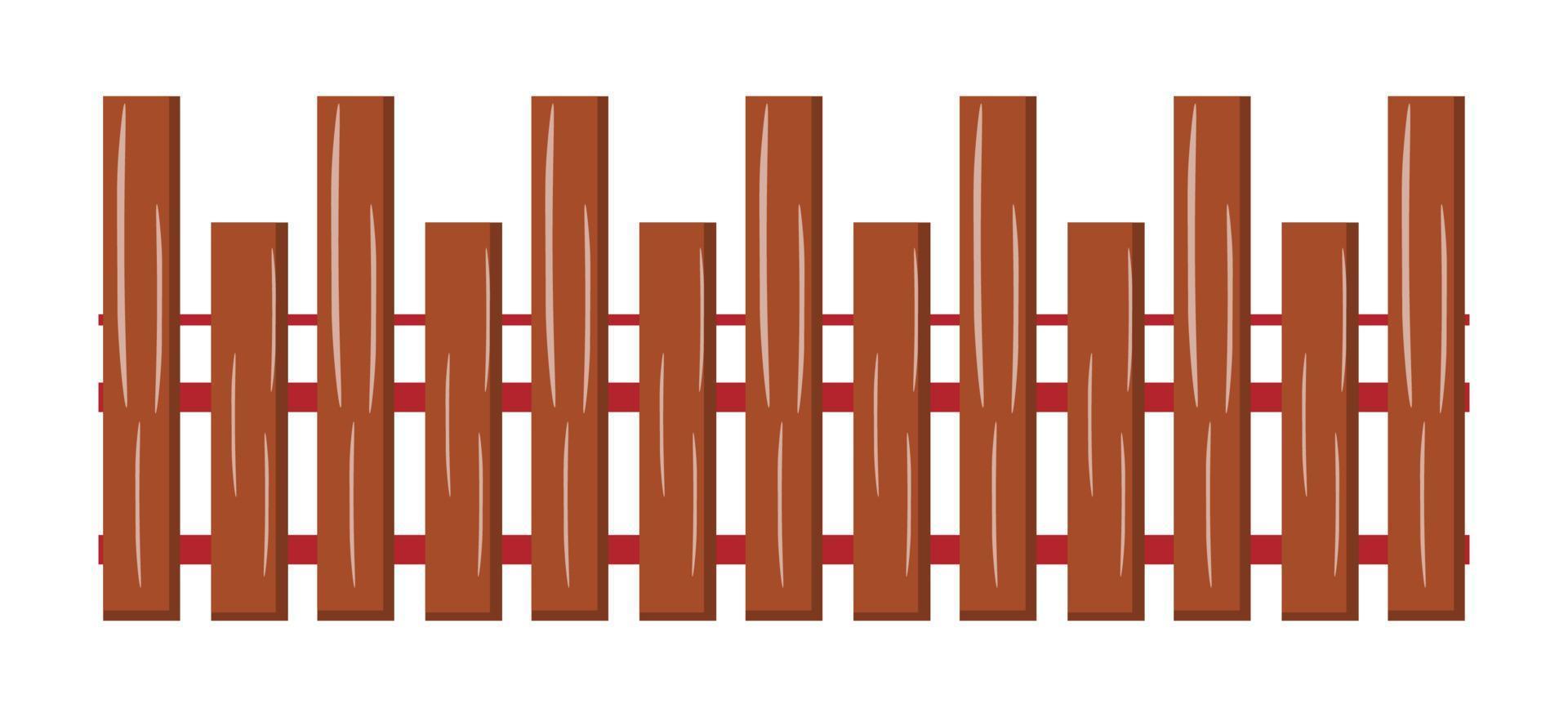 vector de valla de madera marrón. aislado sobre fondo blanco. ilustración de accesorios de decoración del hogar. valla de la casa.