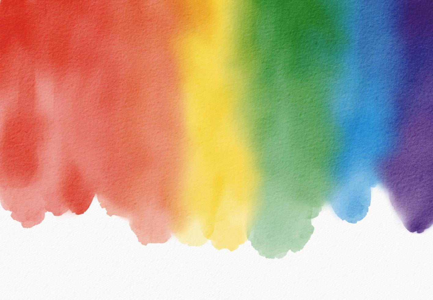 Rainbow  flag watercolor background.LGBT  Pride month texture concept. photo