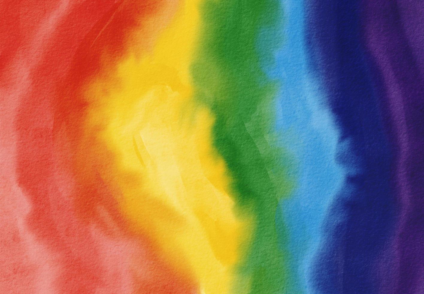 Rainbow  flag watercolor background.LGBT  Pride month texture concept. photo