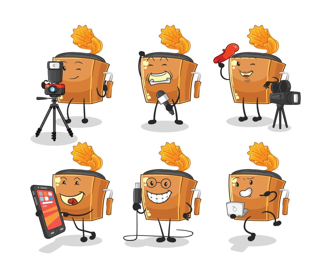 record player illustration character vector