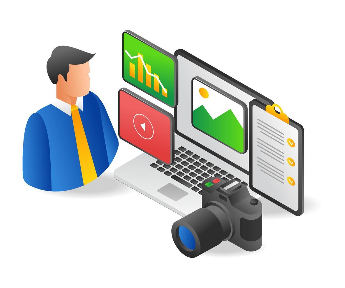 Personal photographic data portfolio vector
