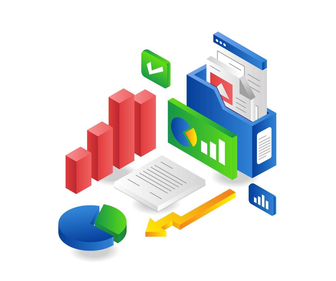 informe de datos de análisis de administración de negocios de la empresa vector