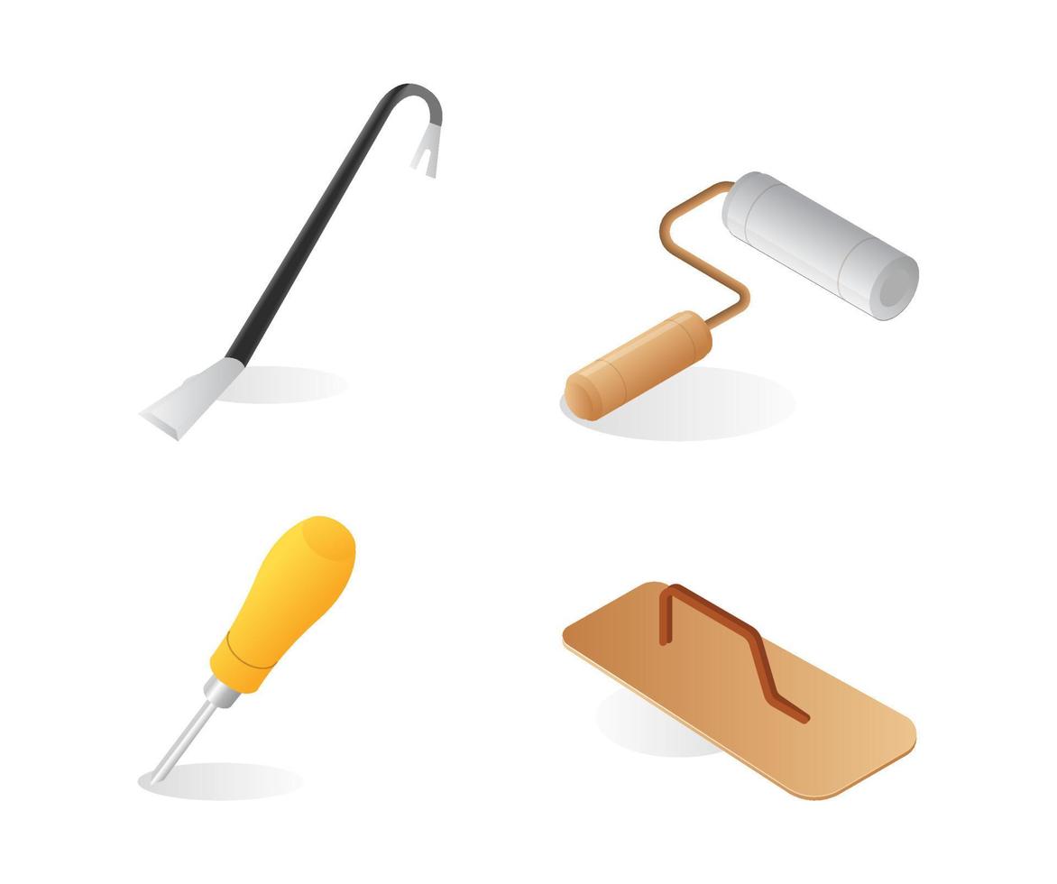 Home builder tools icon bundle vector