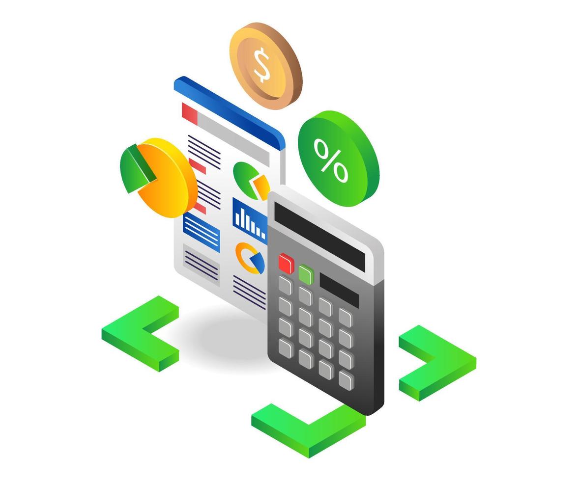 Monthly business report calculation vector