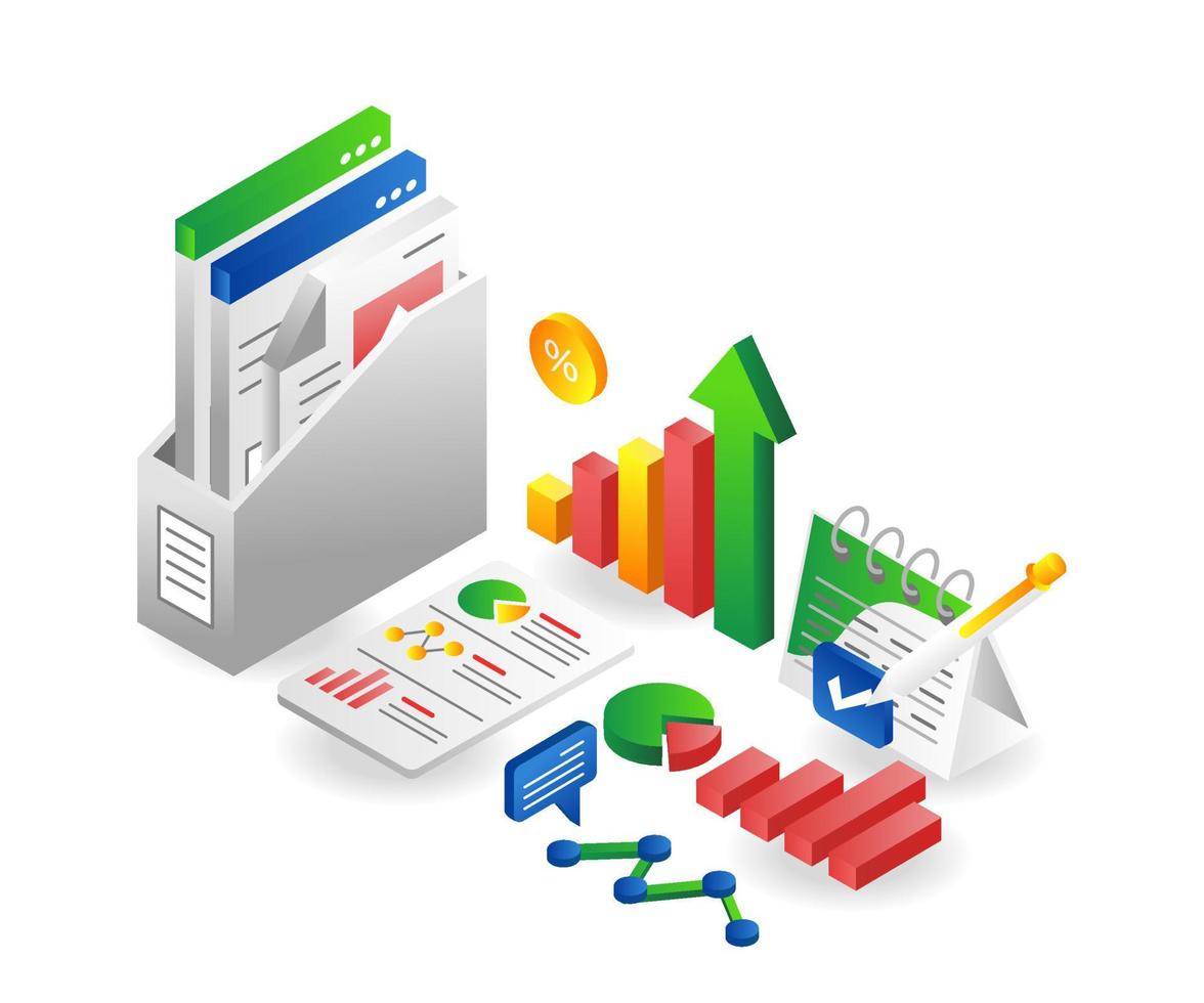 datos de análisis de negocios cada mes vector