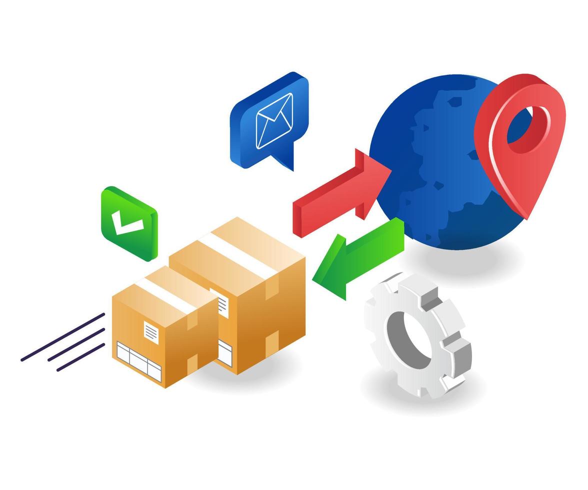 World logistics freight forwarding process vector