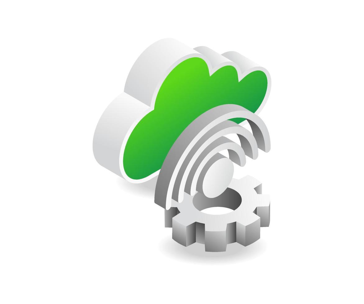 Cloud server wifi signal tethering vector