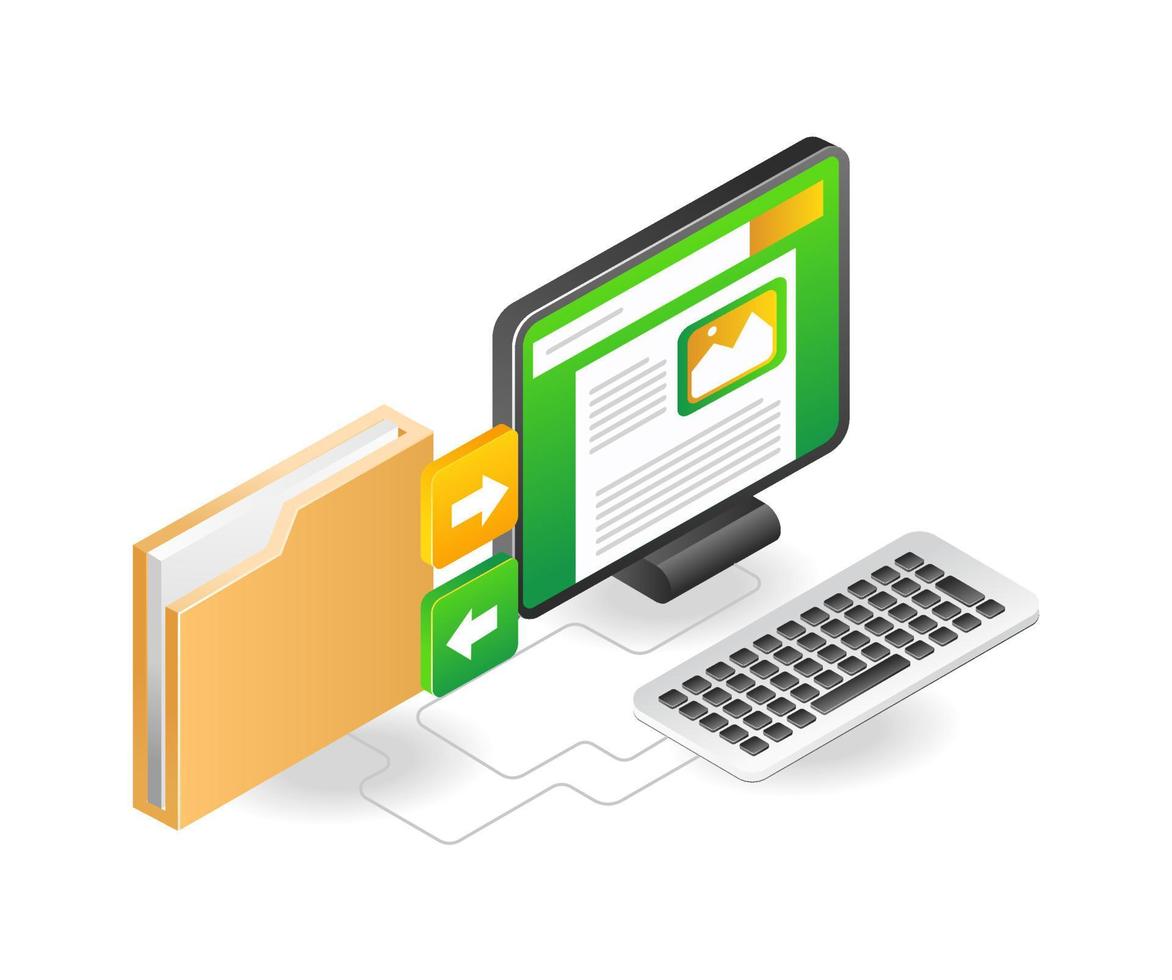 Transfer server data to computer vector