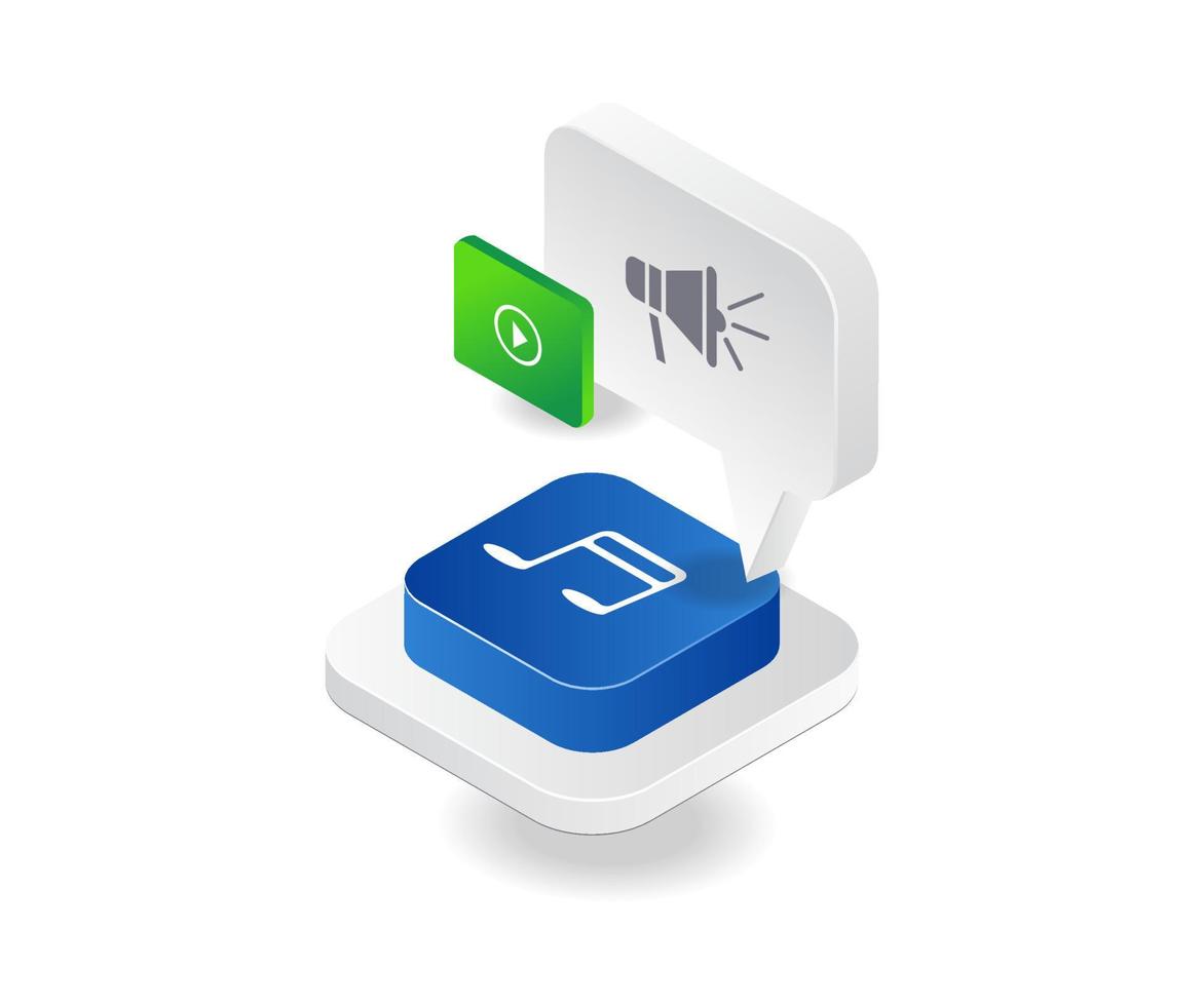 Process playlist music app vector