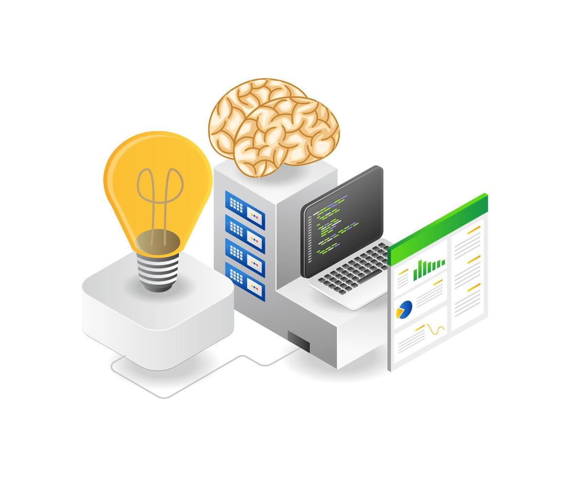 Computer server program language ideas vector