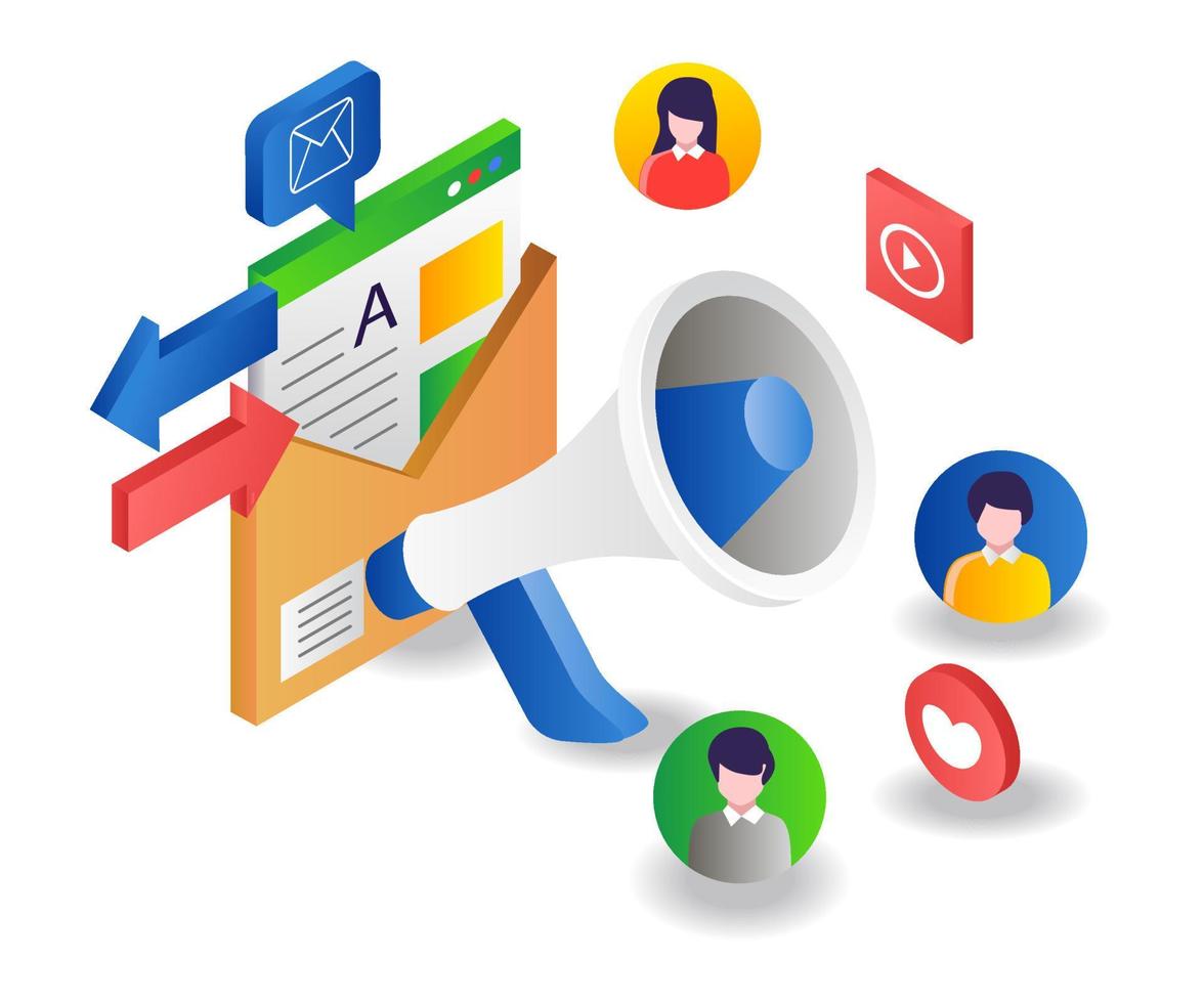 Digital email marketing technology vector