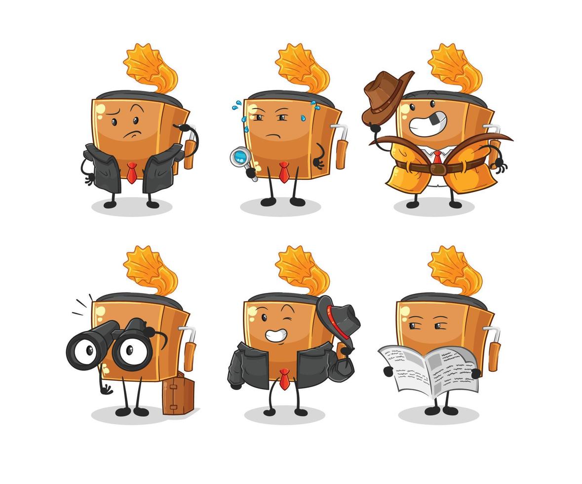 record player illustration character vector