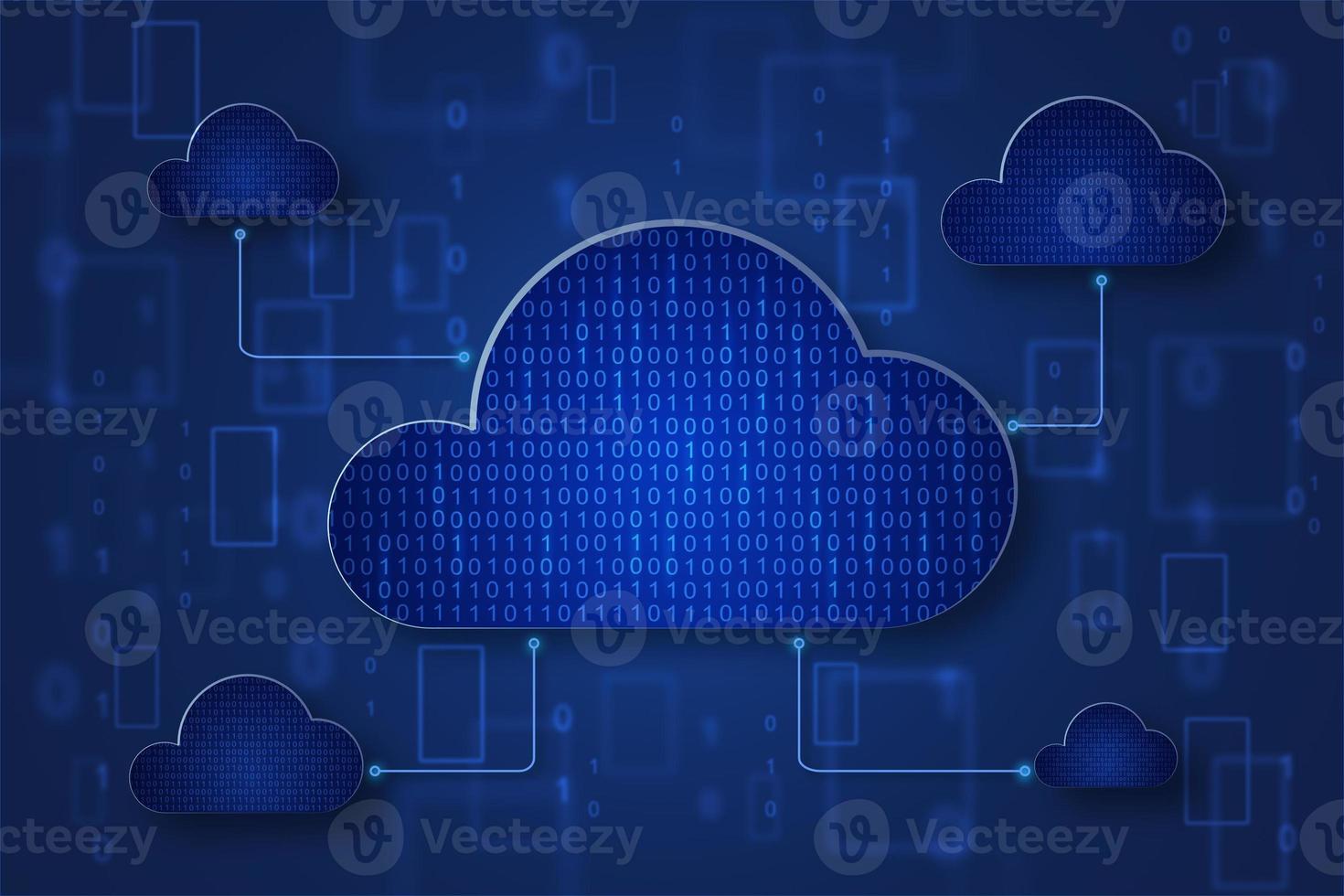 Cloud computing technology internet, concept of Cloud computing. Computer system technology that provides all forms of online networking services. 2D illustration. photo