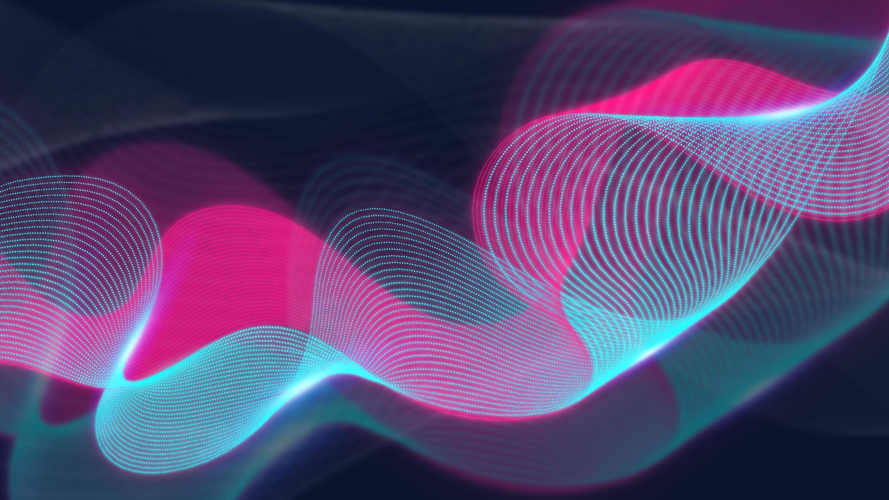 Abstract wave and dots technology background with light, Network connection structure concept. photo