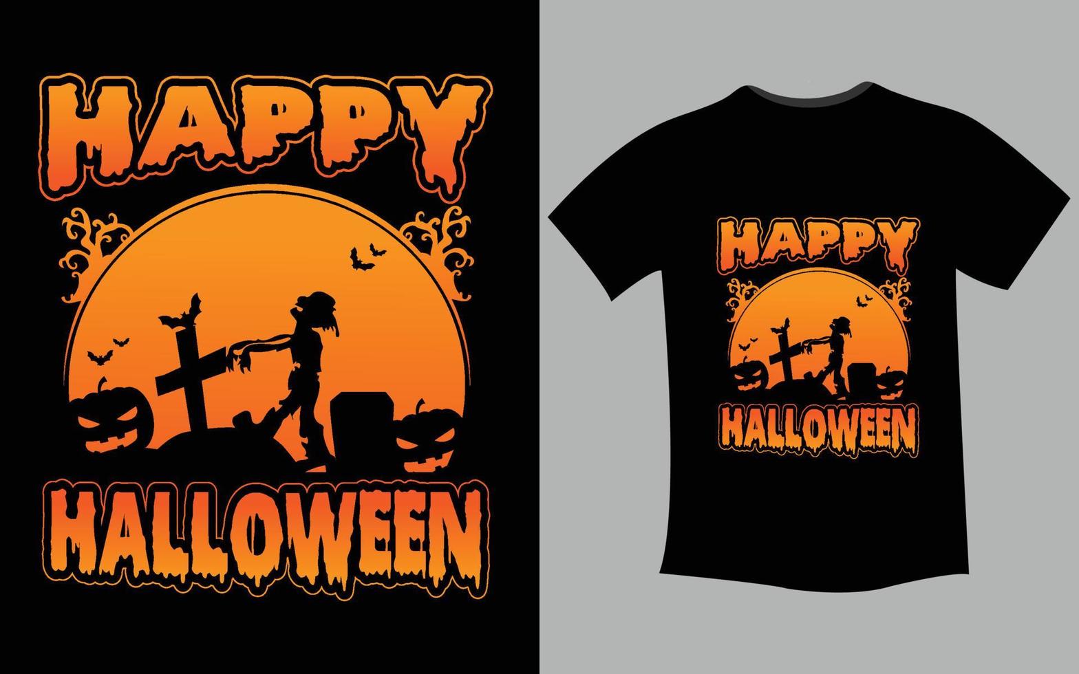 Happy Halloween. Halloween t-shirt design template. Happy Halloween t-shirt design template easy to print all-purpose for man, women, and children vector