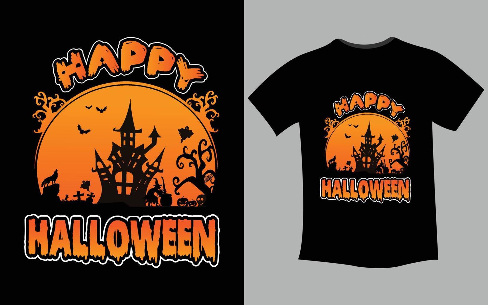 Happy Halloween. Halloween t-shirt design template. Happy Halloween t-shirt design template easy to print all-purpose for man, women, and children vector