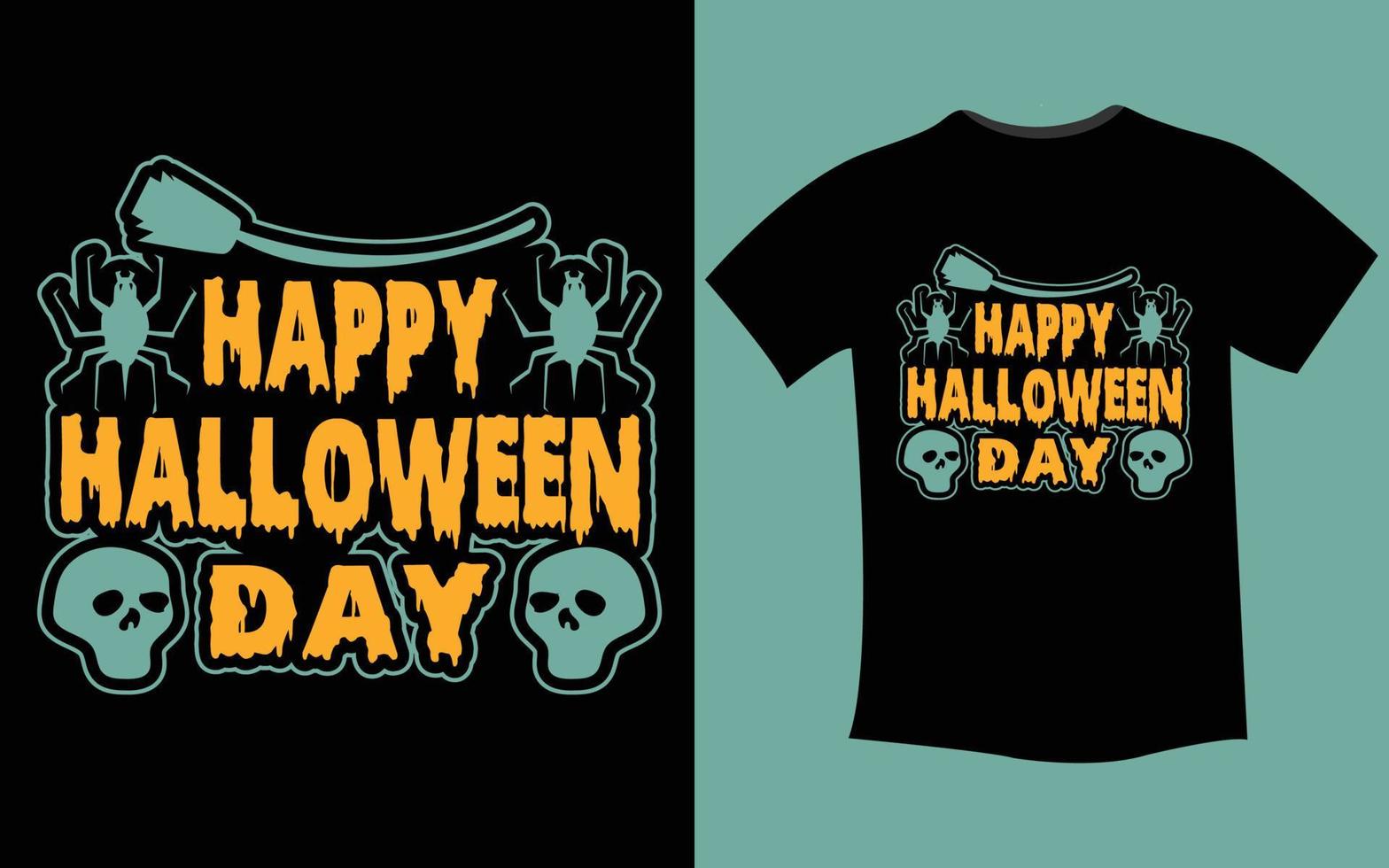 feliz Halloween. plantilla de diseño de camiseta de halloween. plantilla de diseño de camiseta de feliz halloween fácil de imprimir multiusos para hombres, mujeres y niños vector