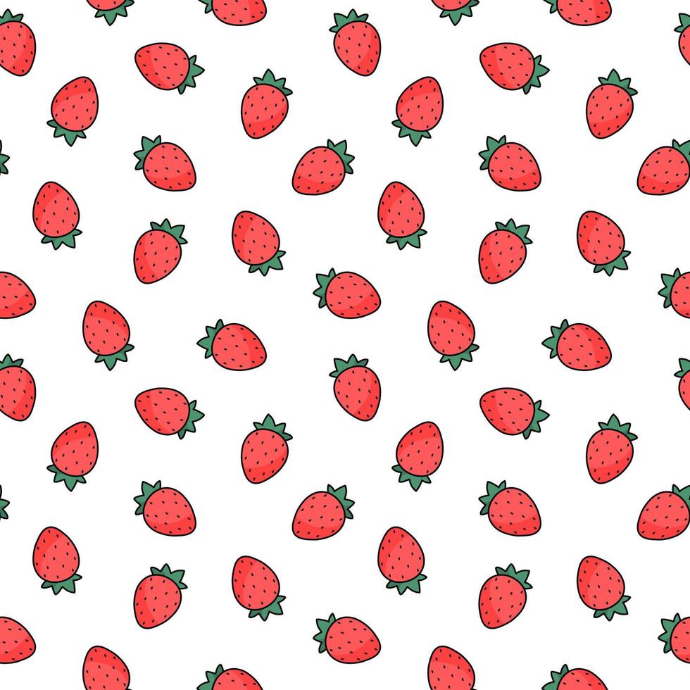 Seamless pattern with strawberries. Wrapping paper pattern. vector