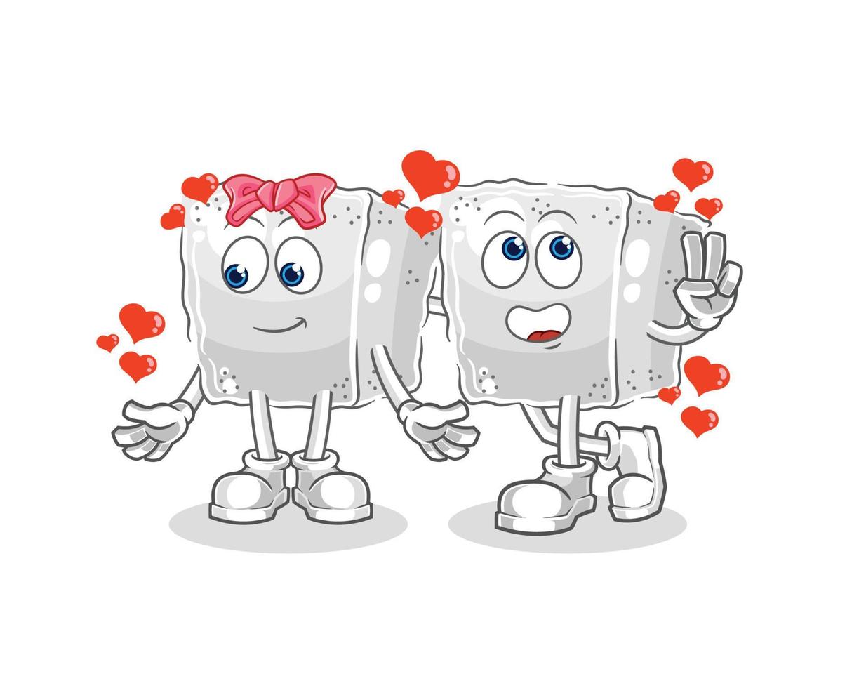 sugar cube cartoon vector
