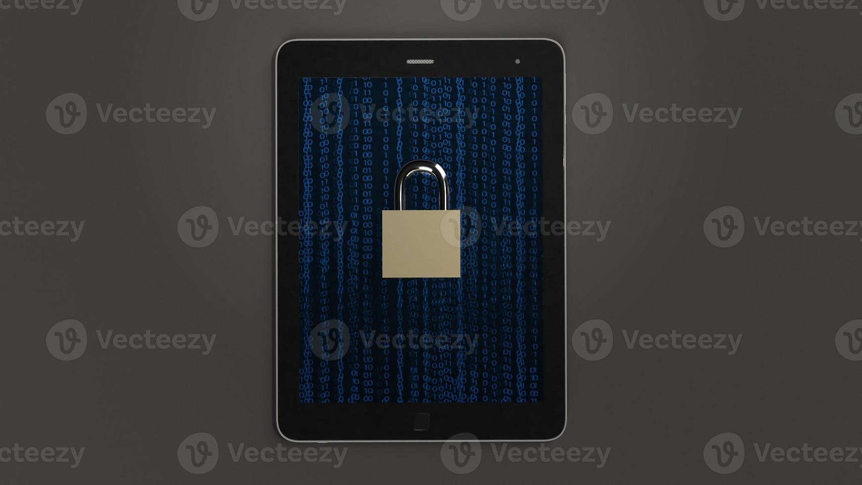 Table and master key 3d rendering for security technology  concept. photo