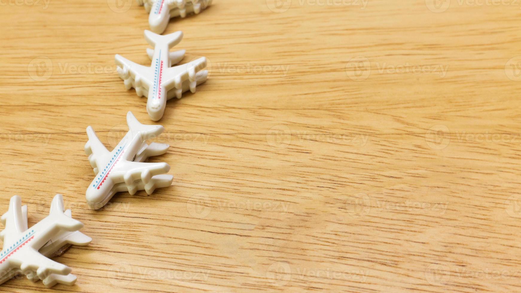 Airplane mini toy close up image  for travel content. photo
