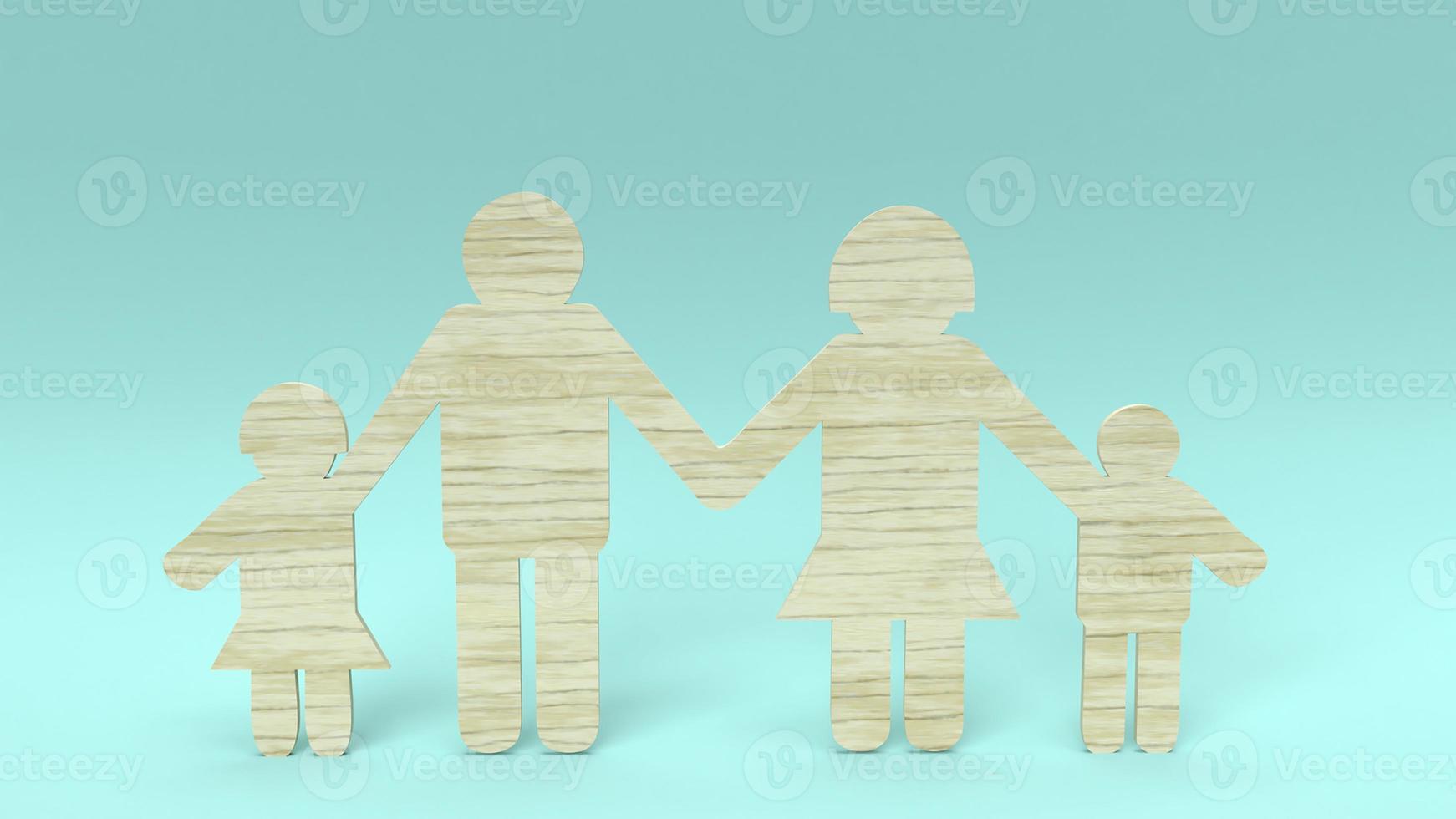 family group wood die cut for home concept. photo