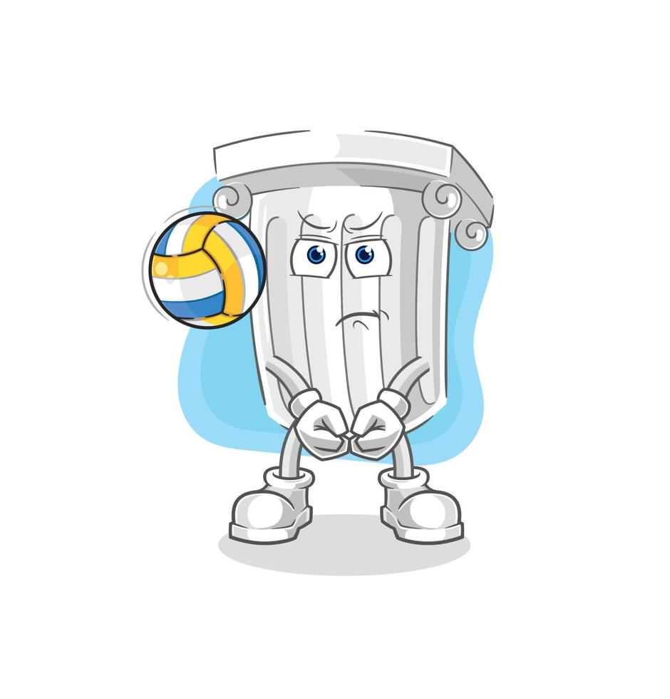 roman pillar cartoon character vector