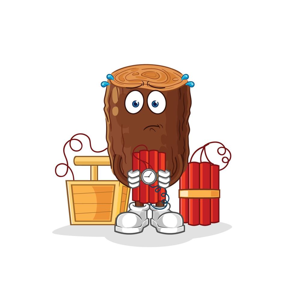 log cute cartoon character vector