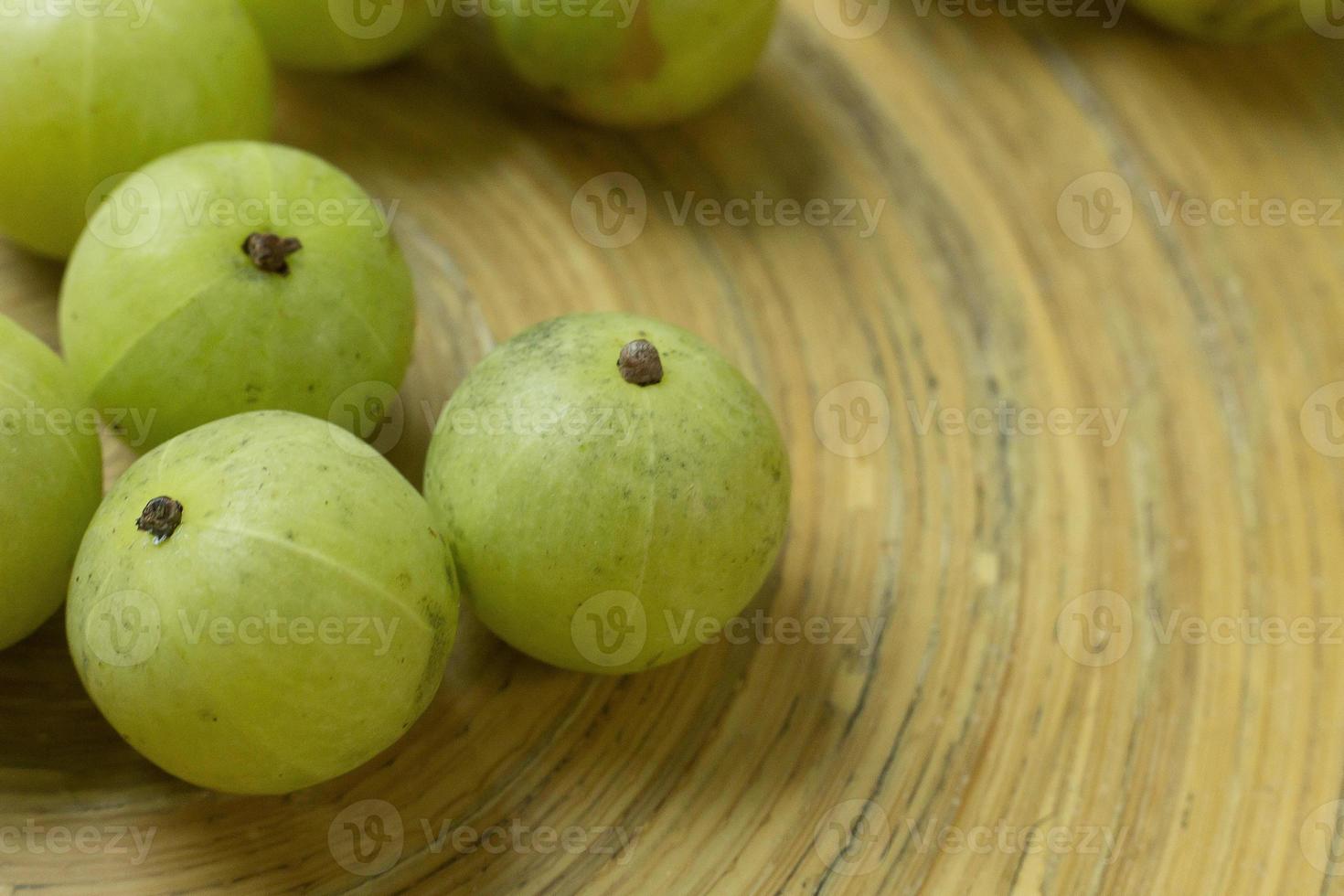 The Indian Gooseberry or Phyllanthus emblica image close up for background. photo