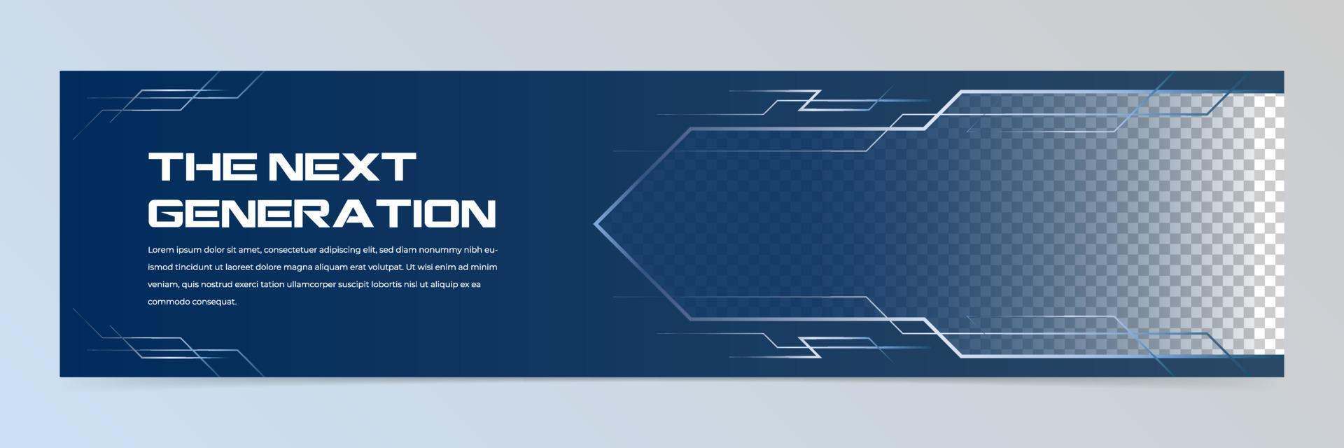 Modern abstract linkedin banner template vector